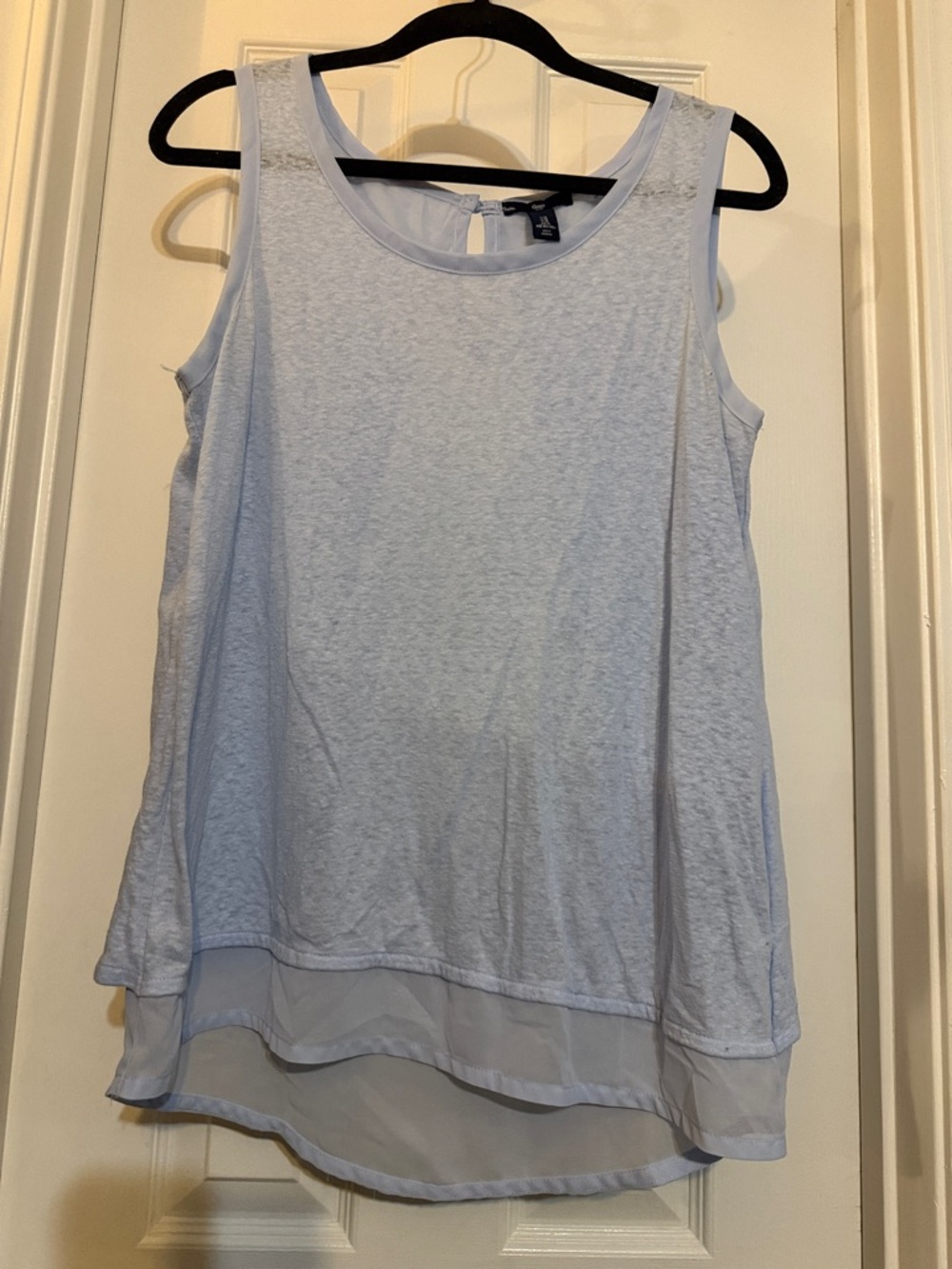 GAP Light Blue Layered Chiffon Hem Tank Top